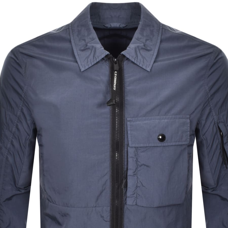 Alternative Image for ProductCP Company Long Sleeved Full Zip Overshirt Blue2